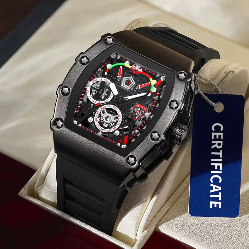 Men watch Waterproof Night Light Calendar Wine Bucket Silicone Strap Quartz Watch Men's watches