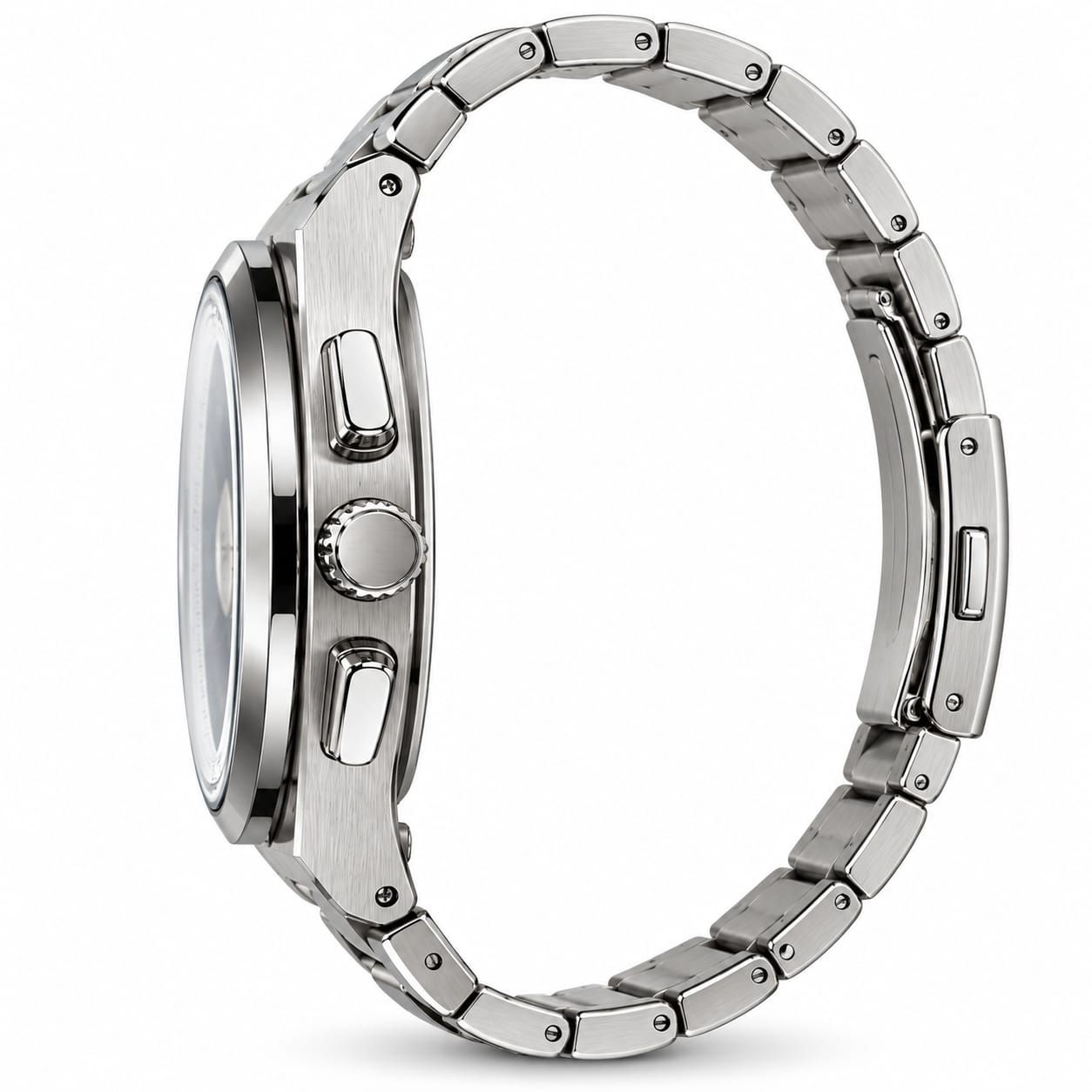 Men's Stainless Steel Chronograph Watch – Blue Dial & Silver Bracelet
