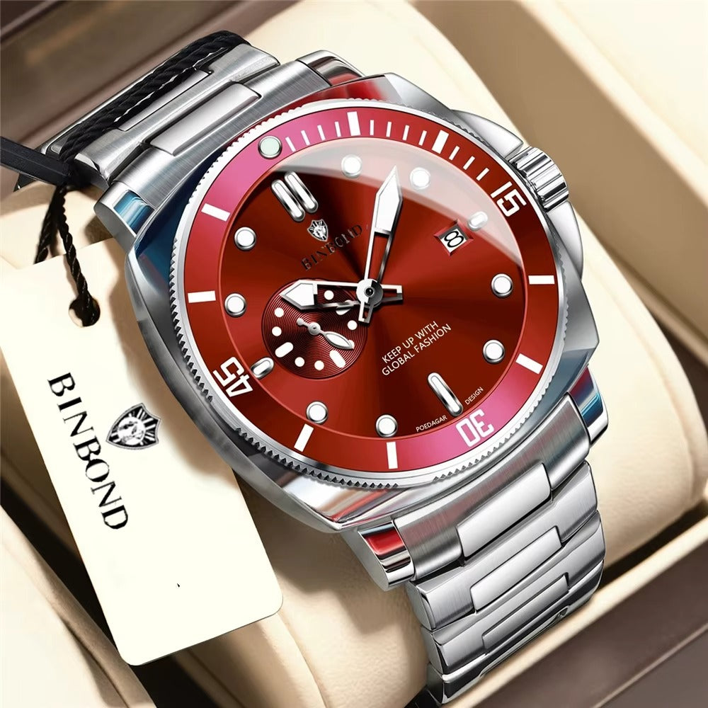 Red Watch Man Unique Digital Small Dial Fashion Quartz Wristwatches Mens Automatic Watches Men